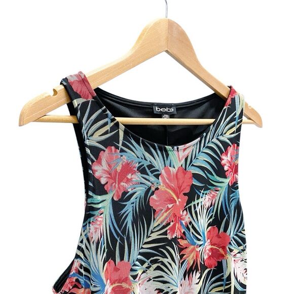 Bebe Bright Tropical Hawaiian Maxi Resort Dress Sleeveless Lined Women’s XL USA - Picture 4 of 11